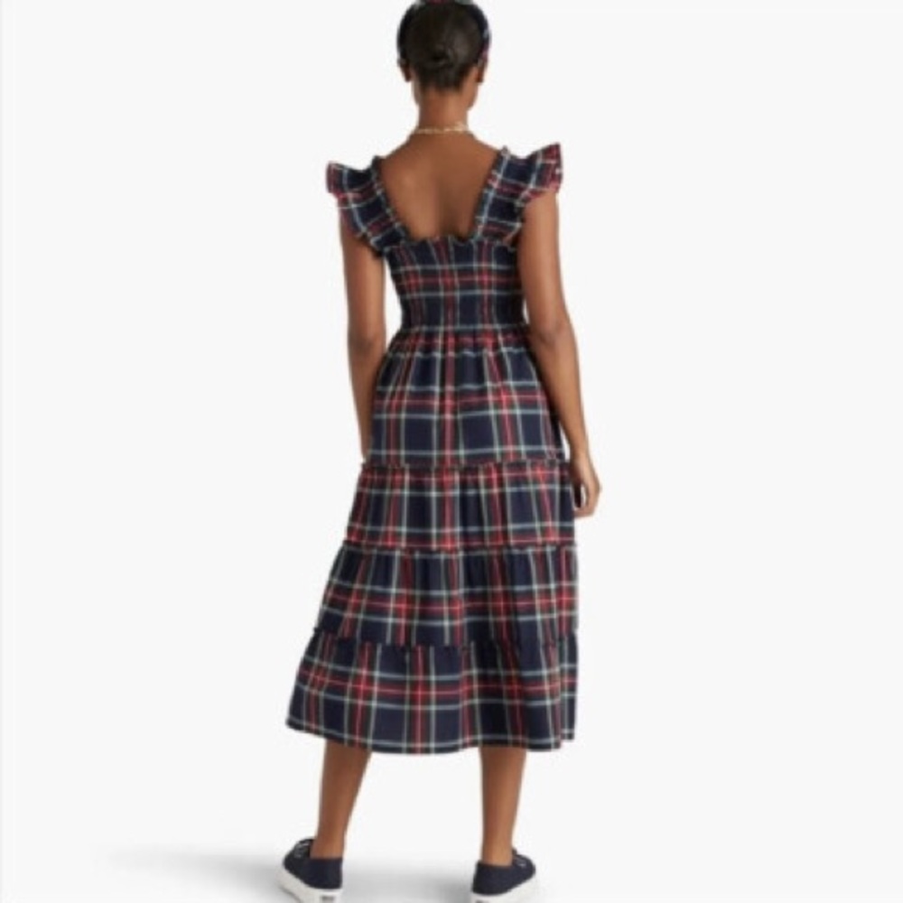 HILL HOUSE The Ellie Nap Dress Tartan Plaid Cotton Midi Size XS - Picture 3 of 10